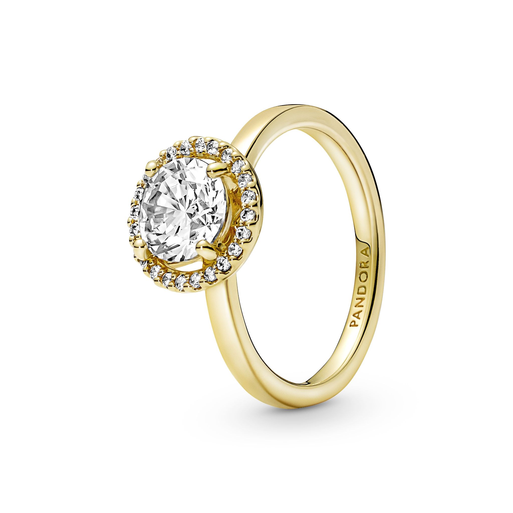 Förgylld ring med halo från Hallbergs Guld