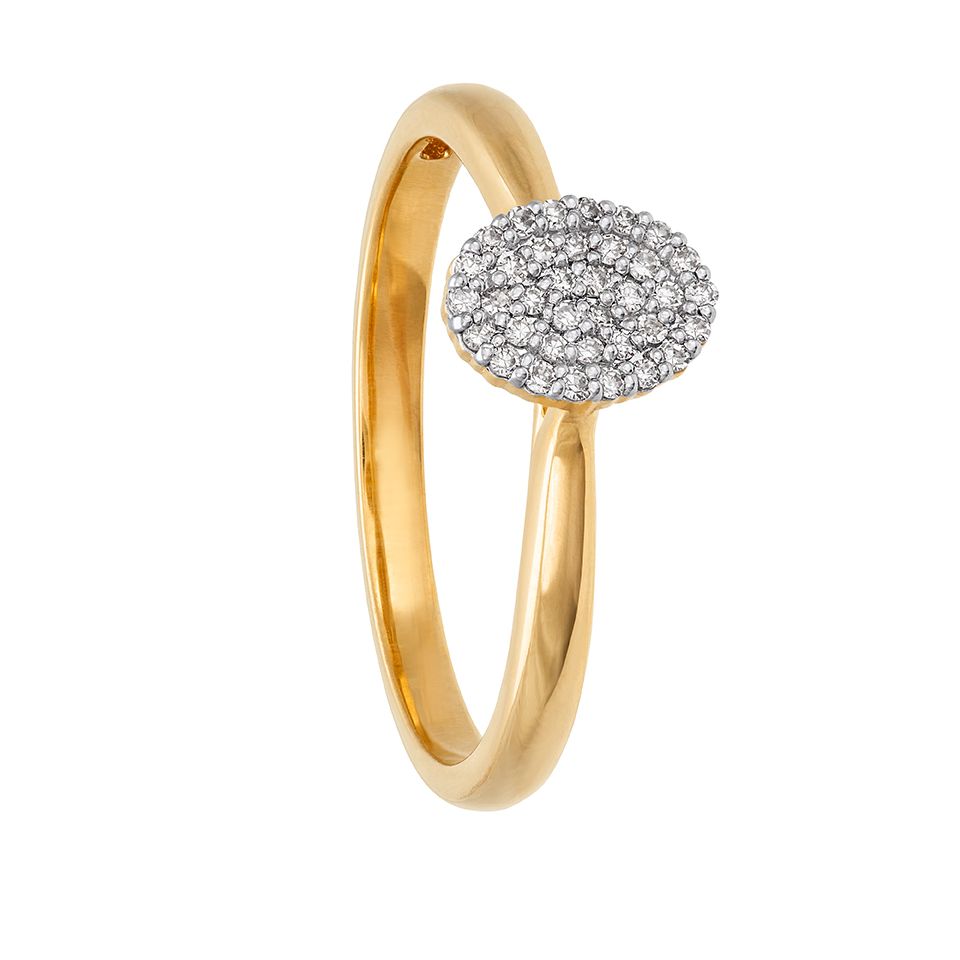 Diamantring i 18K guld - Oval från Hallbergs Guld