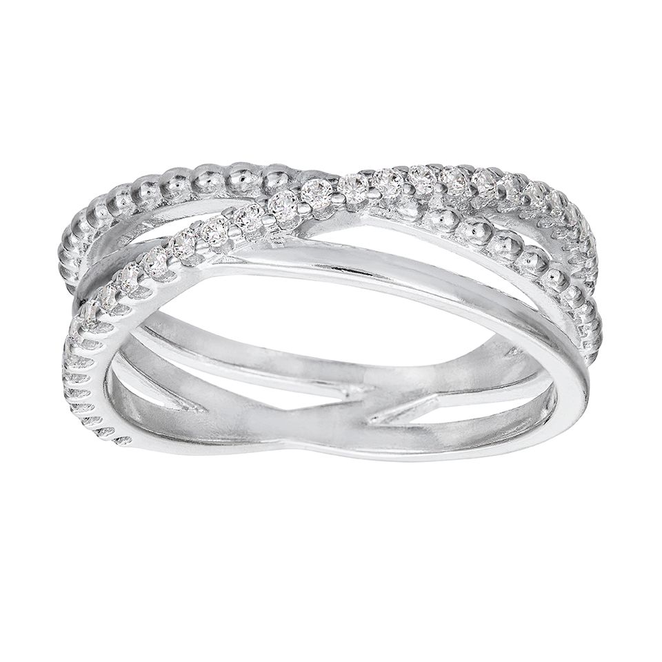 Ring i äkta silver omlott med kubisk zirkonia från Guldfynd