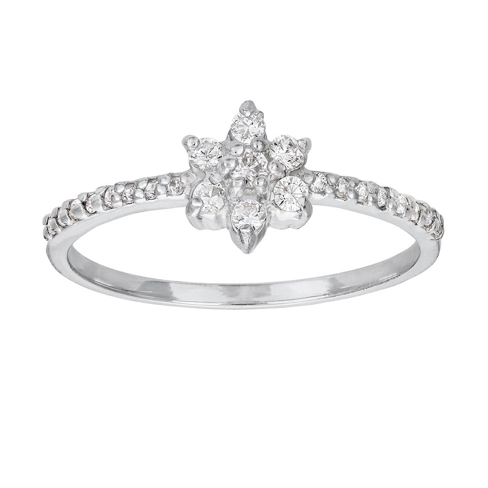 Ring i äkta silver med blomma från Guldfynd
