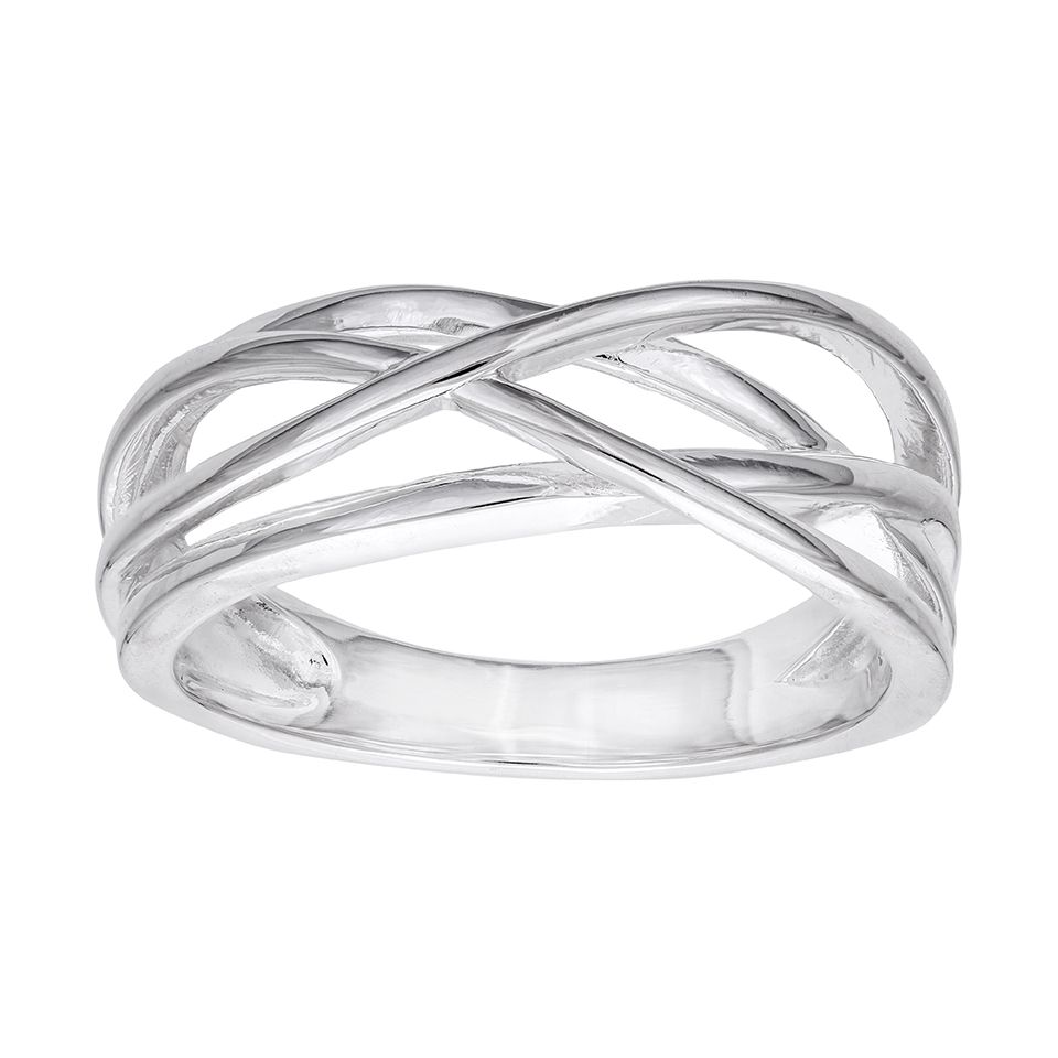 Slät ring i äkta silver med mönster från Guldfynd