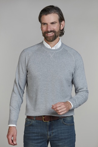 Crew Neck College Sweater GREY