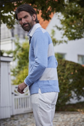 Rugger Style Knit MID BLUE