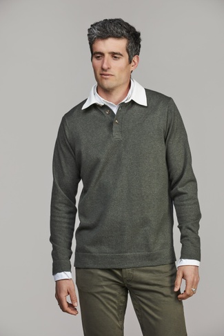 RUGGER STYLE KNIT DARK GREEN