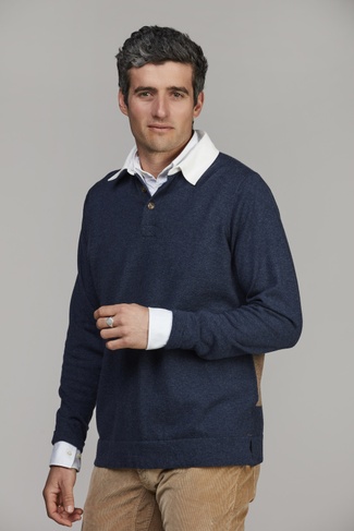 RUGGER STYLE KNIT DARK BLUE