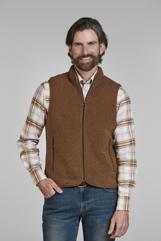 Pile Fleece Vest RUSTIC BROWN