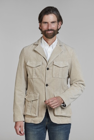 Corduroy Safari Jacket BEIGE