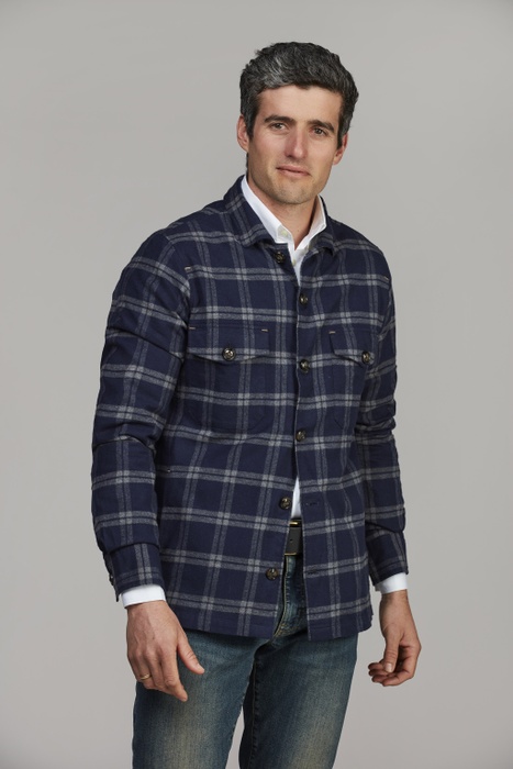 Soft Check Overshirt MARINEBLAU