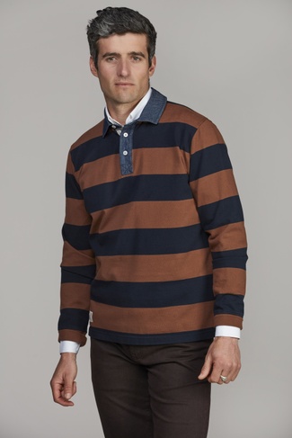 YD STRIPED RUGGER BROWN