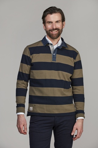 YD STRIPED RUGGER OLIVE GREEN