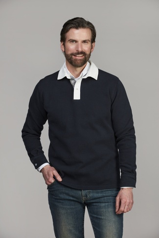 HEAVY PIQUET RUGGER NAVY