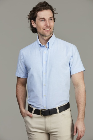 Urban Oxford Short Sleeve Shirt LT BLUE