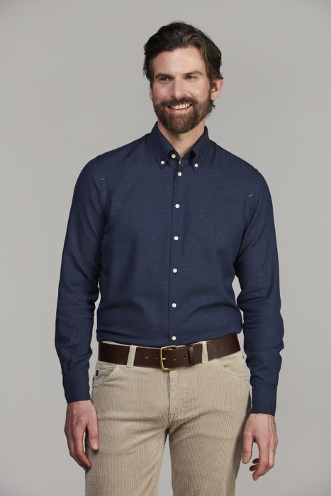 Solid Flanel Shirt DARK BLUE