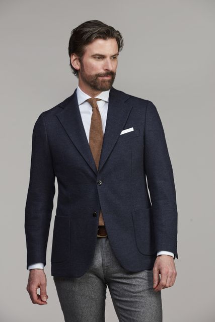 WOOL JERSEY BLAZER NAVY