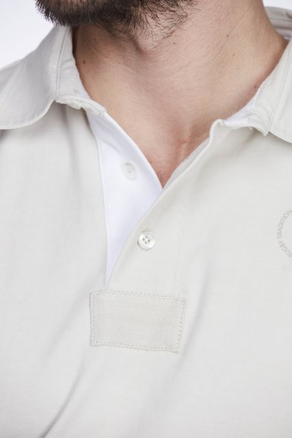 STRIPED BACK POLO