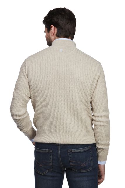 HALF ZIP MINI CABLE KNIT