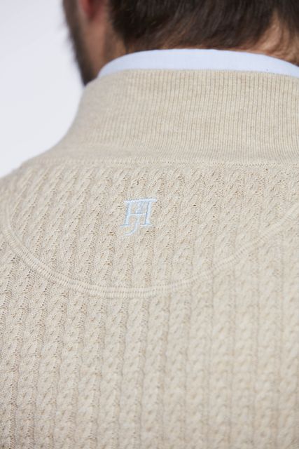 HALF ZIP MINI CABLE KNIT
