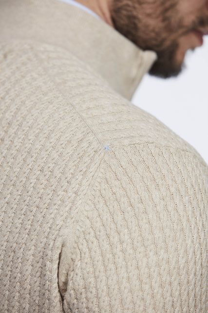 HALF ZIP MINI CABLE KNIT