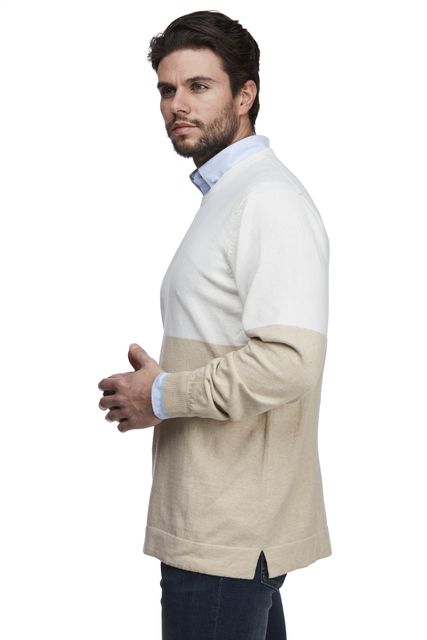 COTTON CASHMERE 2-TONE KNIT