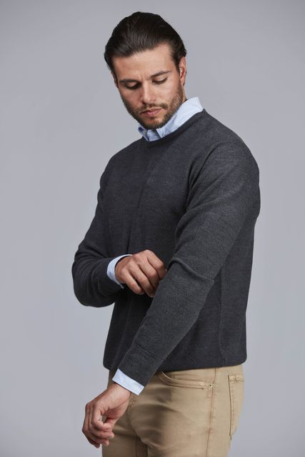 MERINO CREWNECK STRUCTURE KNIT