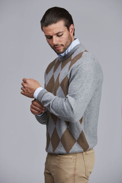 GEELONG CREW NECK ARGYLE