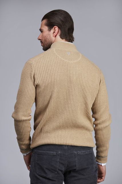 HALF ZIP MINI CABLE KNIT