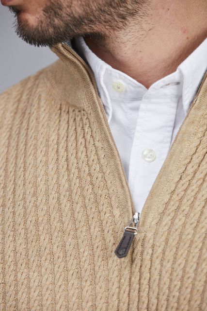 HALF ZIP MINI CABLE KNIT