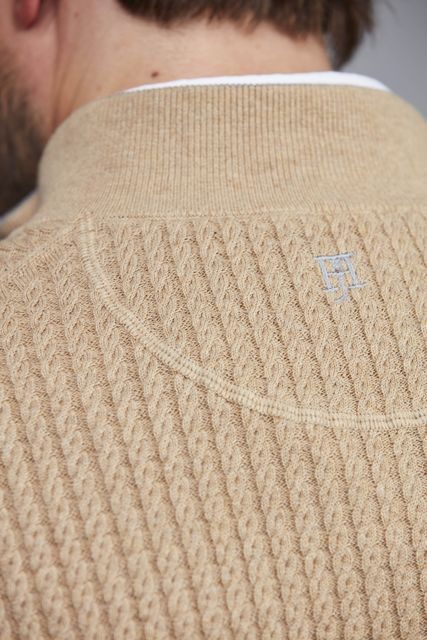 HALF ZIP MINI CABLE KNIT