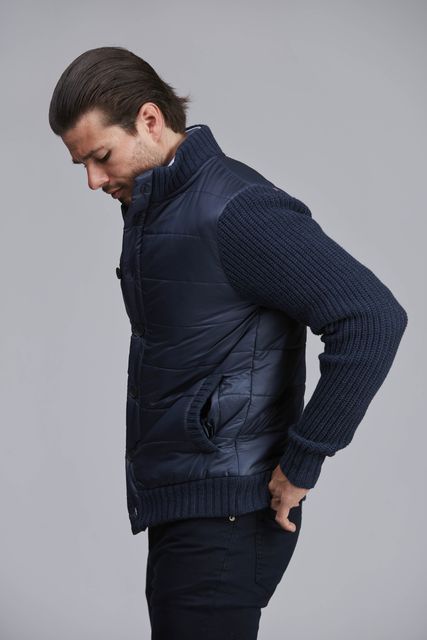 QUILTED FRONT CARDIGAN