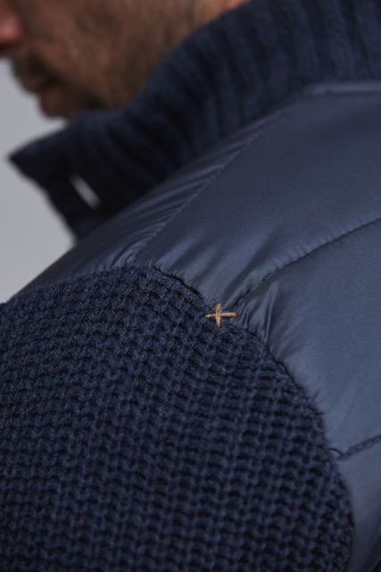 QUILTED FRONT CARDIGAN