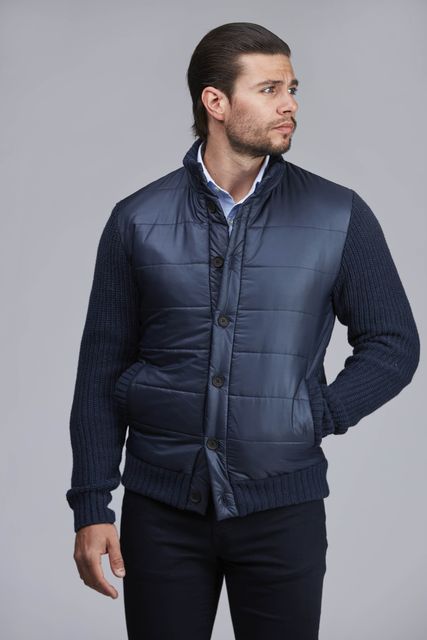 QUILTED FRONT CARDIGAN