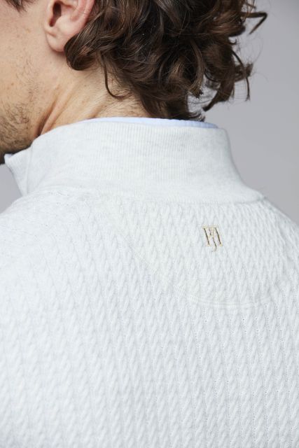 HALF ZIP MINI CABLE KNIT