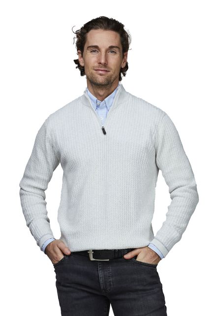 HALF ZIP MINI CABLE KNIT