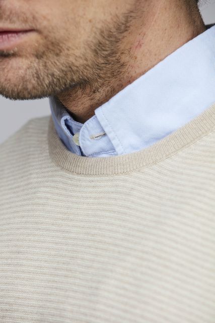 CREW NECK MICRO STRIPE KNIT
