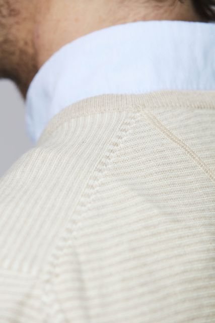 CREW NECK MICRO STRIPE KNIT