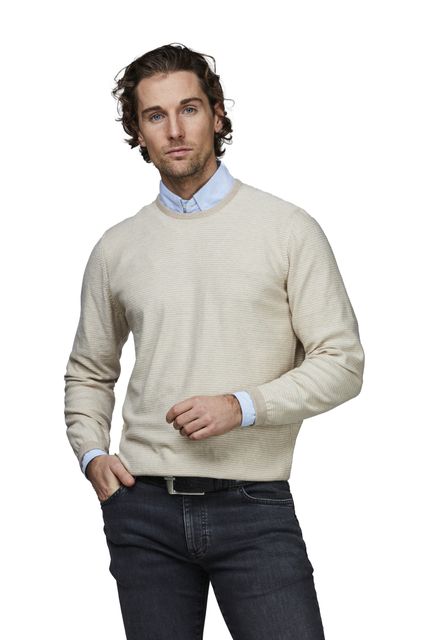 CREW NECK MICRO STRIPE KNIT