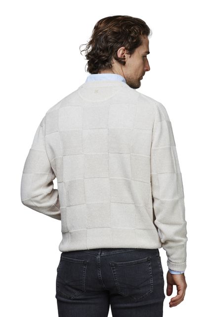 FLAXEN SOLID CHECK KNIT