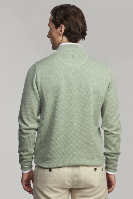 HALF ZIP DIAMOND KNIT