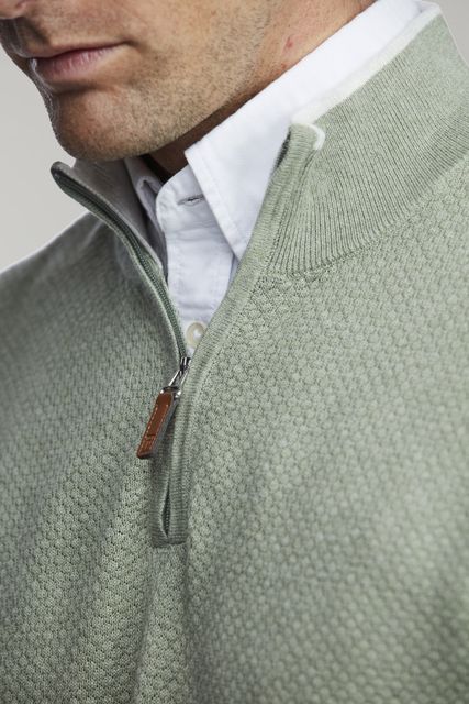 HALF ZIP DIAMOND KNIT