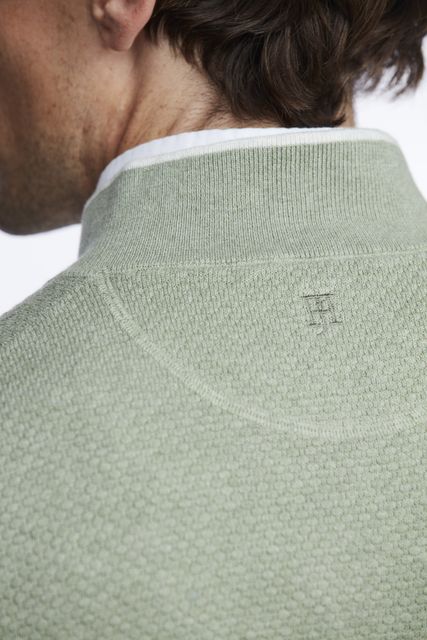 HALF ZIP DIAMOND KNIT
