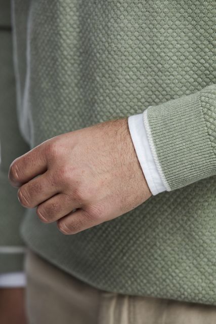 HALF ZIP DIAMOND KNIT
