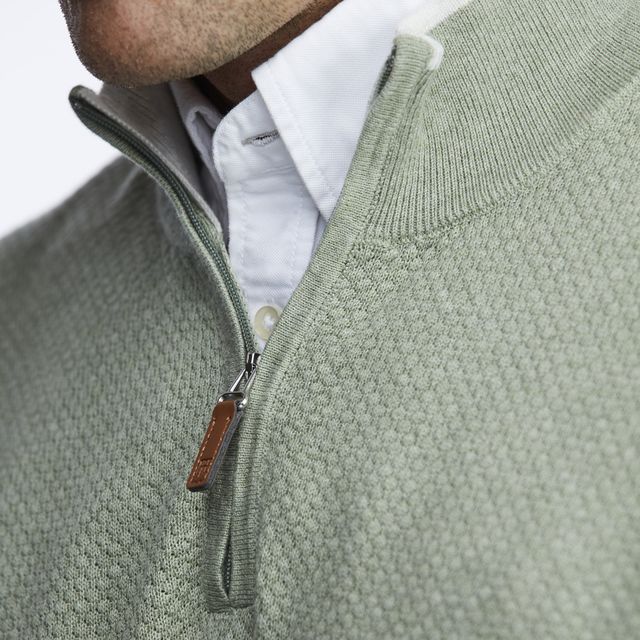 HALF ZIP DIAMOND KNIT