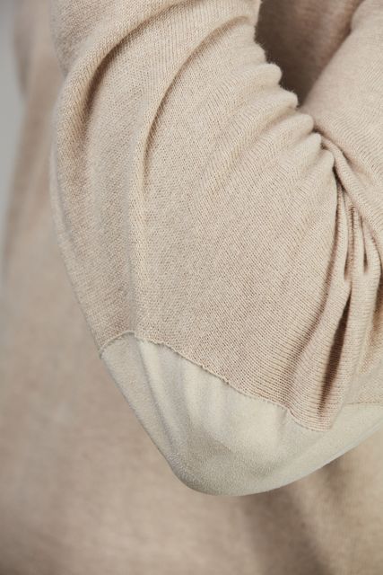 Crew Neck Knit,  E-patch