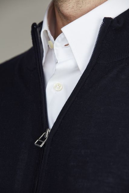 Merino Full Zip Plain Knit