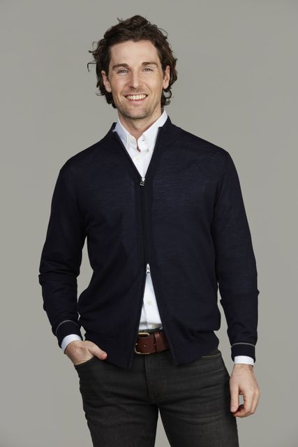 Merino Full Zip Plain Knit