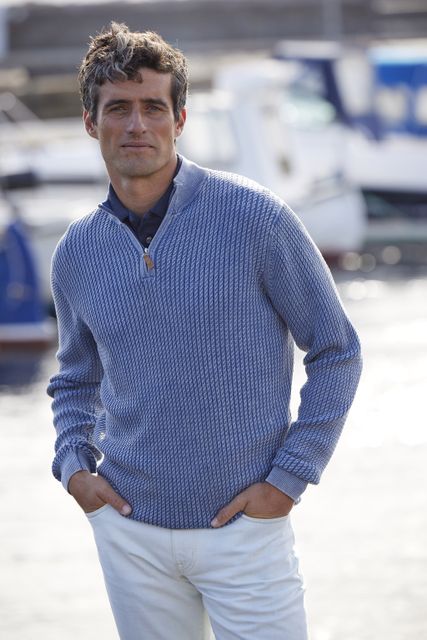 Half Zip Vintage Wash Knit