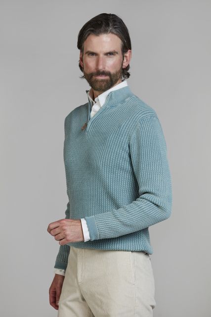 Half Zip Vintage Wash Knit