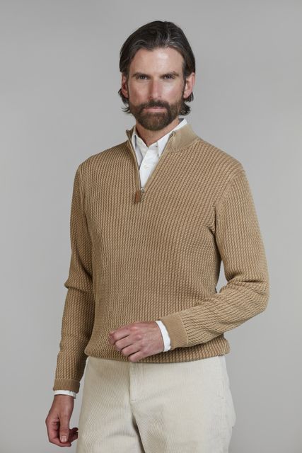 Half Zip Vintage Wash Knit