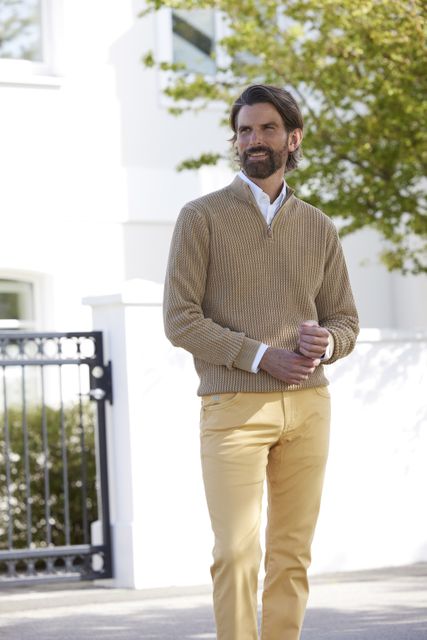 Half Zip Vintage Wash Knit