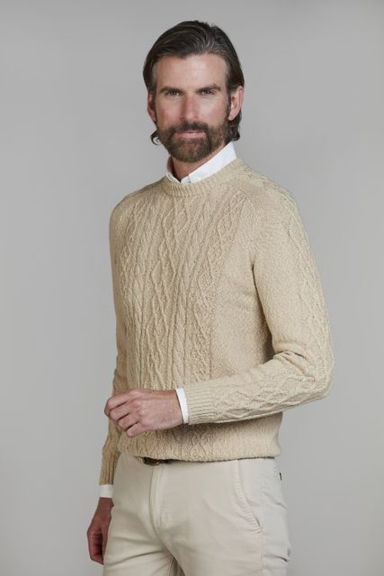 Crew Neck Cable Knit